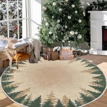 Teppich mit Weihnachtsbaummuster, Khaki, 160 x 160 cm