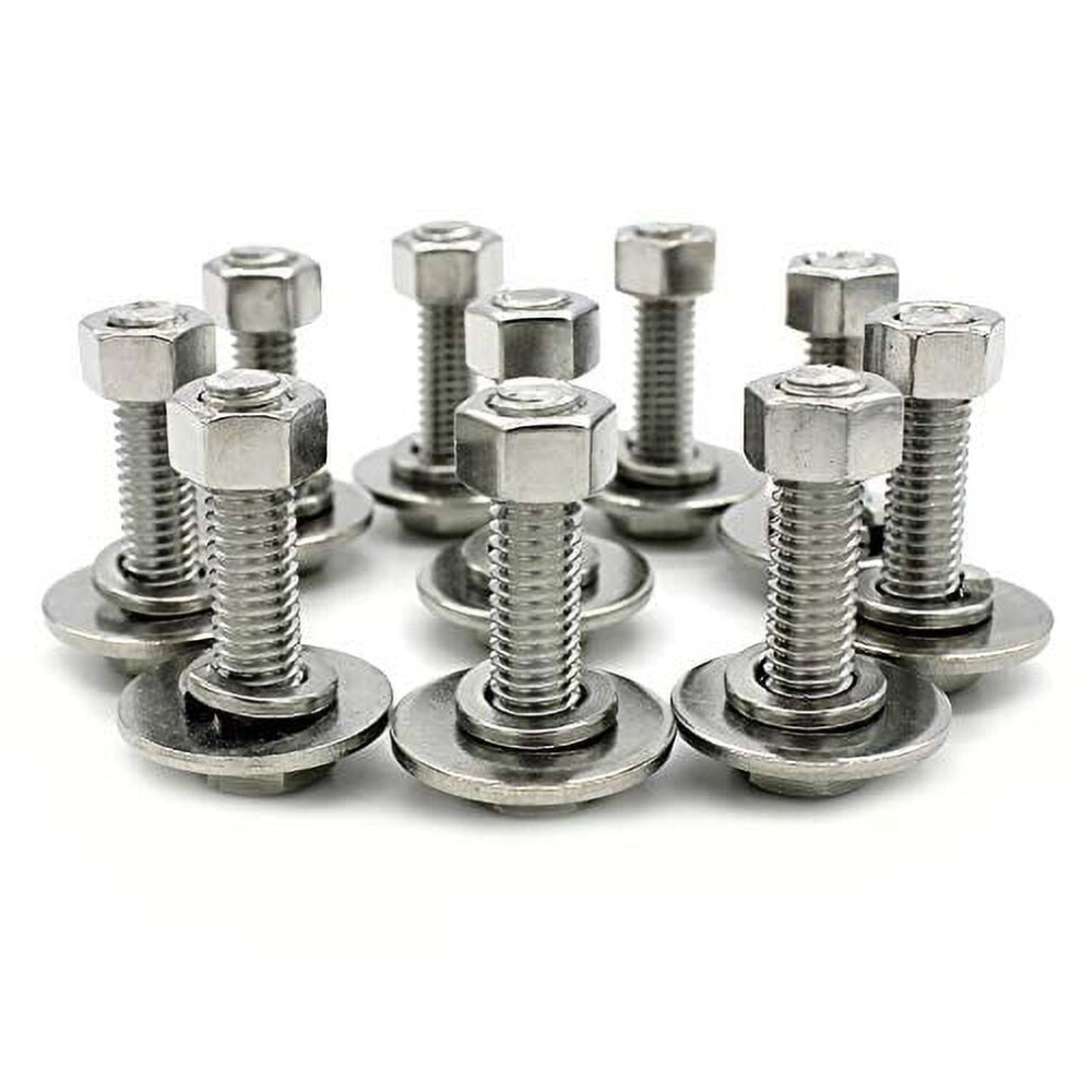 Stainless Steel Hex Bolts With Nuts And Washers 10 Sets 962125008883