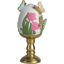 Set decorațiuni ouă de Paște roz, rășină mare, 13,5 cm