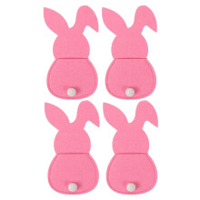 Porte-couverts en feutrine en forme de lapin de Pâques (4 pièces)