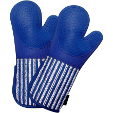 Gants de cuisine en silicone résistants à la chaleur jusqu'à 500 C (932 F), lot de 2