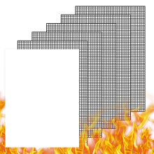 BBQ Grill Mats Non Stick Set, 5 Reble Heavy Duty Mesh Grilling Pads, Works with Gas Charcoal Pellet Grill Oven, Large 15.75 x 13 in, Black