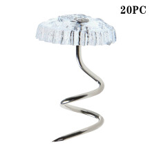 Bed Skirt Pins – Spiral Push Pins, Heavy Duty Headliner Pins, Clear Twist Pins for Upholstery & Slipcovers (20 pcs, 0.39x0.59")