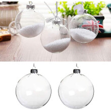 5 Pcs-60mm Round Clear Glass Ball Christmas Tree Baubles Clear Glass