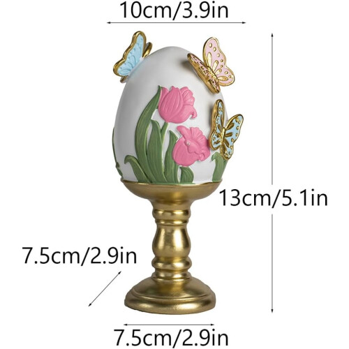 Set decorațiuni ouă de Paște roz, rășină mare, 13,5 cm 1