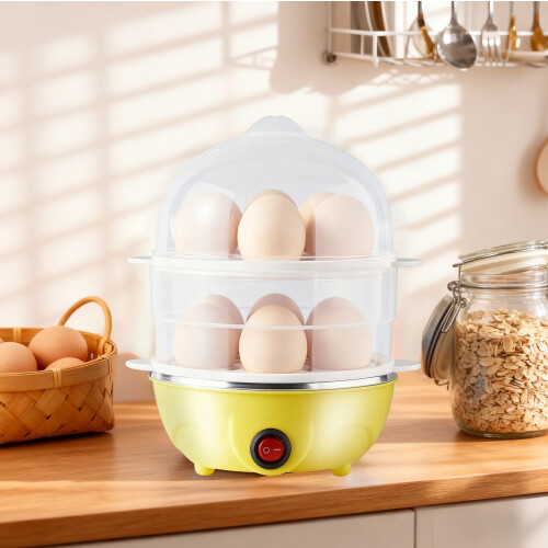 1 Pc Mini Stainless Steel Double-Layer Egg Cooker - Small Kitchen Appliance for Soft/Hard Boiled Eggs