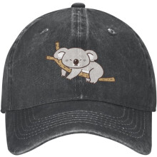 Gorra de mezclilla ajustable con diseño de koala de dibujos animados