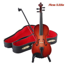 Tiny Playable Violin Figurine with Sound, 8–25cm, Built-in Sound Generator, Bow & Case — Compatible with Collectors, Music Lovers, Unique Gift