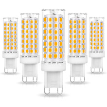 G9 LED-lampen, dimbaar, 6W, 2700K, 600LM, 5 stuks