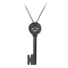 Collar unisex con colgante de llave negra estilo clip.