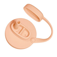 Coperchi in silicone con cannuccia per barattoli Mason, arancioni, riutilizzabili.