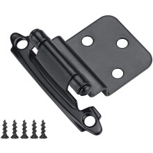 Cerniere per mobili a chiusura automatica, incasso da 3/8", a filo, nere, 25 paia