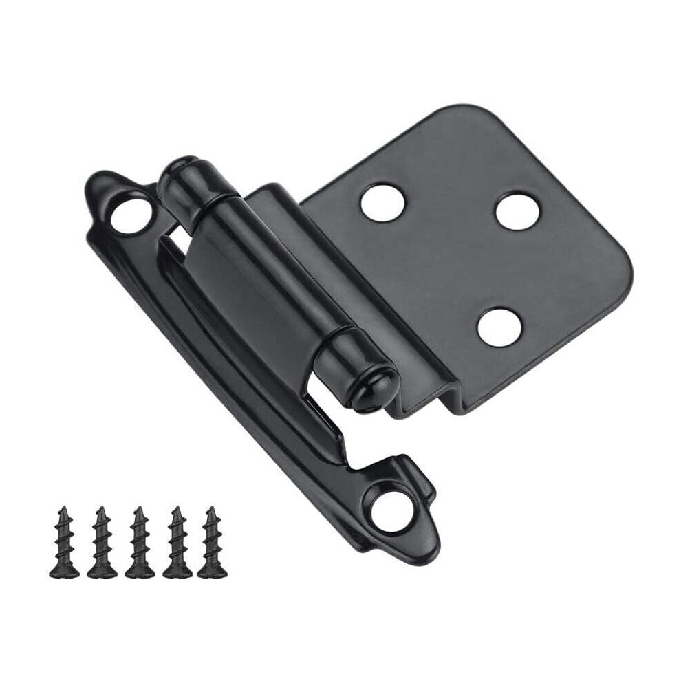 Self-Closing Cabinet Hinges 3/8" Inset Flush Black 25 Pairs 974856798032