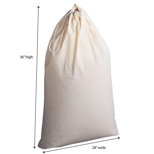 100% Cotton Drawstring Laundry Bag, Extra Large Capacity for 4 Loads, Machine Washable Hamper Liner, Compact Foldable for Storage, Beige 1