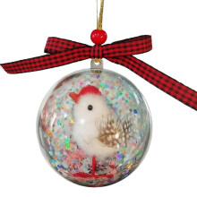 Ornement en cristal « Oiseaux de la nature » : Colibri et cardinal avec chapeau de Noël – Compatible avec la décoration du sapin de Noël