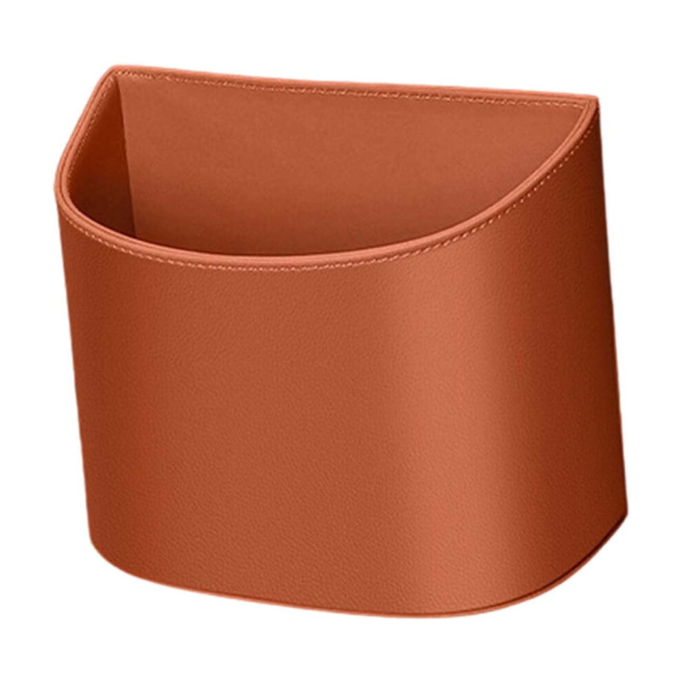 Car Trash Can Bin - 6.89"X5.91" Small Garbage Organizer Car Door Cup Holders Artificial Leather Multifunctional Hanging Storage Box Orange 9425574127525