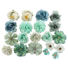 Lot de 20 petites têtes de roses artificielles pour loisirs créatifs, guirlandes printanières, compositions florales et décoration