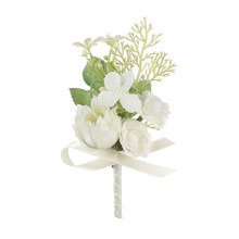 Siden Boutonniere Knapphål Konstgjorda Blommor Nål Brudtärne Handleds Corsage Bröllopsboutonniere för Fest
