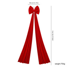 Nœud décoratif en coton pour sapin de Noël – Grand nœud décoratif pour sapins, portes et usage extérieur (1 pièce)
