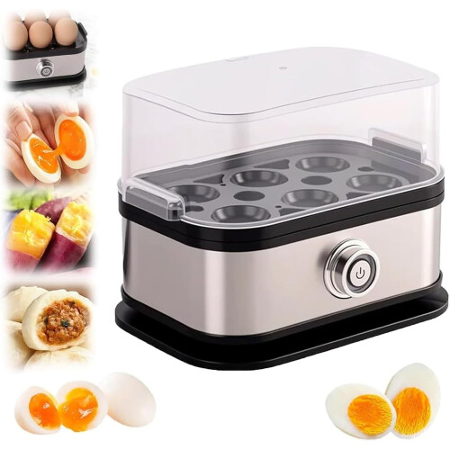 Egg Cooker Stainless Steel 6-Egg Electric Poacher