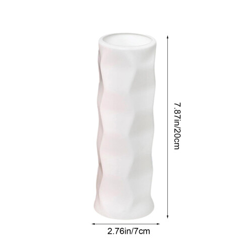 Witte plastic geometrische vaas 20x7x7cm 2