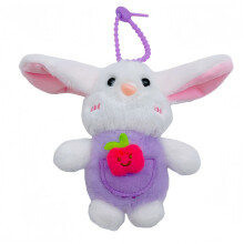 Peluche Lapin avec Décoration Fraise, Douce Décoration à Suspendre pour Sac, Voiture, Porte-clés, Jouet en Peluche, Cadeau