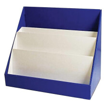 Étagère en carton à 3 niveaux, bleue, 43 cm (H) x 51 cm (L) x 25 cm (P)