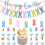 Πασχαλινό σετ banner & cake top "Καλό Πάσχα" με πολύχρωμο σχέδιο λαγουδάκι για πάρτι, A 2