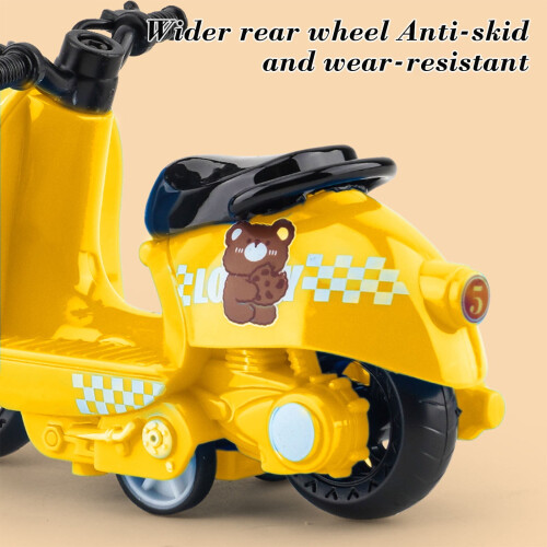 Pull-Back Motorcycle Toy for Kids 3+ with Flip Seat and 1