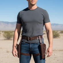 (Brown JC001) Lara Holster Cowboy Belt Cosplay Prop
