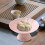 Ceramic Dessert Stand Footed Fruit Plate for Cupcakes Donuts Kitchen Counter Pink 7