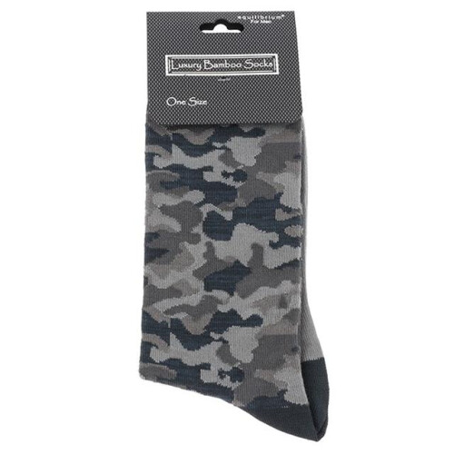 Grey Camo Camouflage Luxury Bamboo Men's Socks