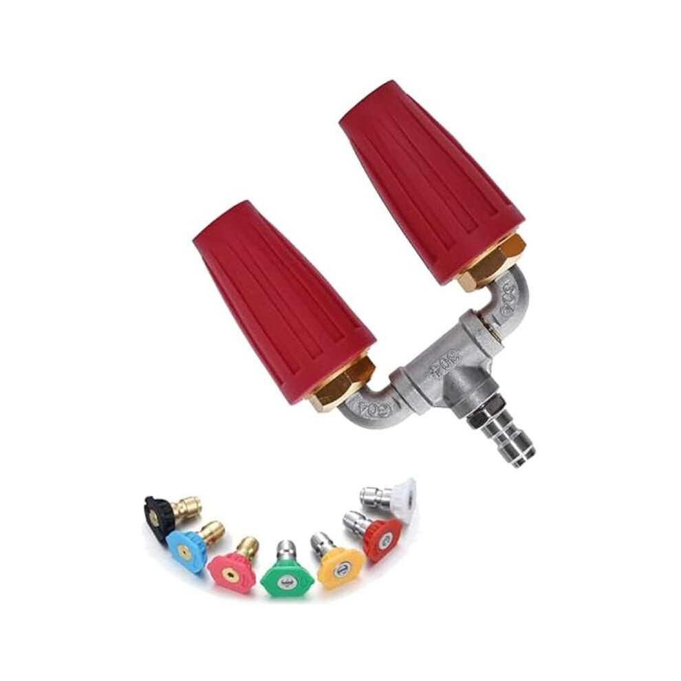 360 Rotating Turbo Nozzle For Pressure Washer With 1/4In Quick Connect,2.5 Orifice Twin Turbo Washer With 7 Nozzle Tips 4713687193441