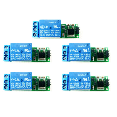 5Pcs 6-24V Flip-Flop  Relay Bistable Self-Locking Low Pulse Trigger Module