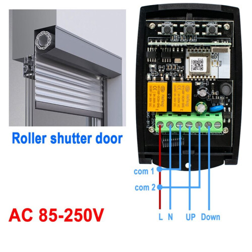 Tuya ZIGBEE 220V 85-250V Universal Garage Door Opener 2CH 433 Receiver Fixed Rolling Code Controller Works 2
