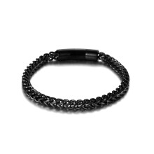 Brățară bărbătească cu legături cubaneze din oțel inoxidabil de 6 mm, neagră sau aurie