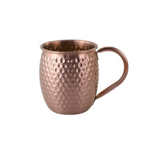 Taza de acero inoxidable con asa martillada en forma de tambor (1 unidad)