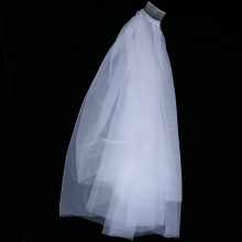 Velo da sposa corto bianco a doppio strato, 76 cm (30 pollici)