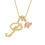 Heart-shaped diamond-encrusted initial pendant necklace 1