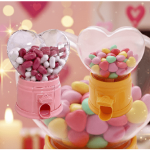 Herzförmiger Süßigkeitenspender, rosa, 3er-Pack