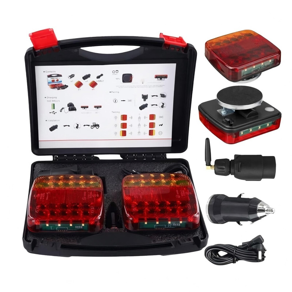 Wireless Led Trailer Tail Lights Kit 4-Piece 974856901616