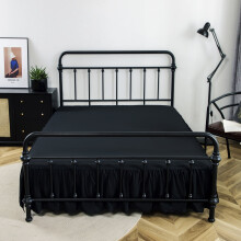 Jupe de lit noire unie à volants 78 x 80 + 14 pouces (1 pièce)