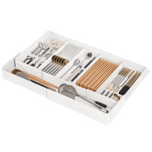 Organisateur de tiroir de cuisine, plateau extensible pour ustensiles