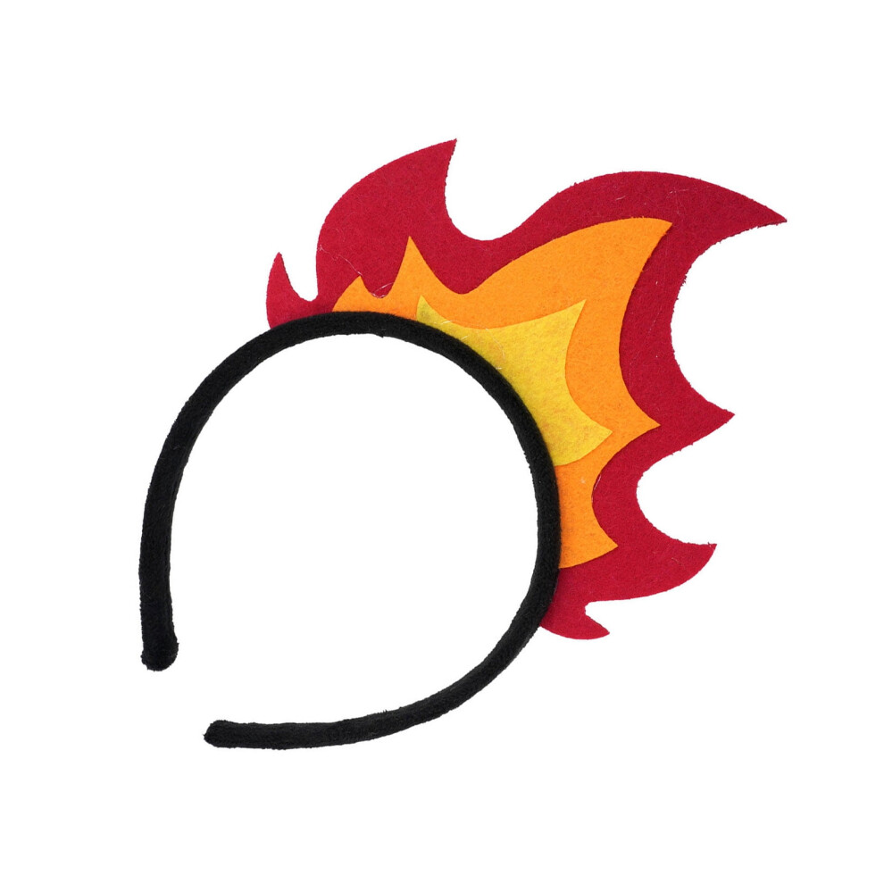 Punk Flame Headband Golden Hair Hoop with Spikes