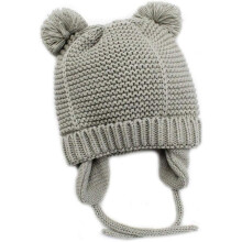 Bonnet bébé avec cache-oreilles, bonnet d'hiver en maille douce polaire