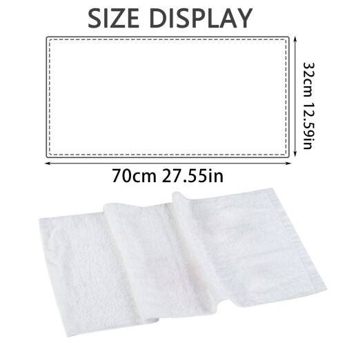 Πετσέτα μπάνιου βαμβακερή λευκή 32x70cm απορροφητική ελαφριά 2