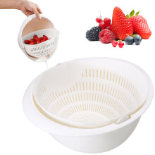 Panier à légumes pliable à double compartiment blanc