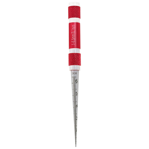 Aço para furos cônicos de 0,04 a 0,25 polegadas (0,1 mm) de precisão.