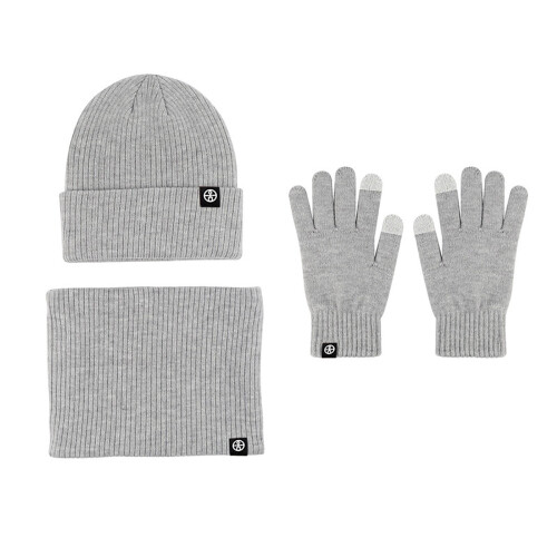 Winter-Strickmütze, Schal und Handschuhe Set