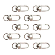 Set van 10 metalen draaibare sleutelhangers met karabijnsluiting.